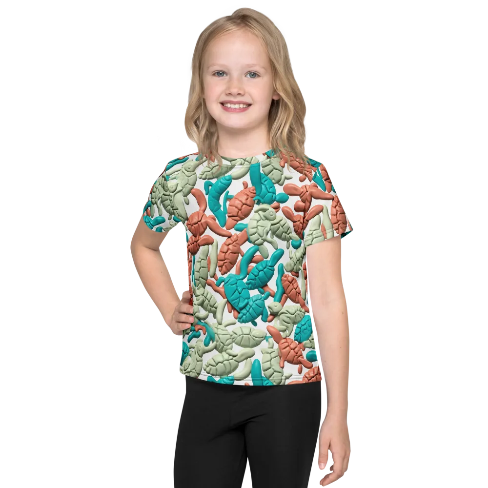 Coral Crustacean on Kids Crew Neck T-Shirt — Front