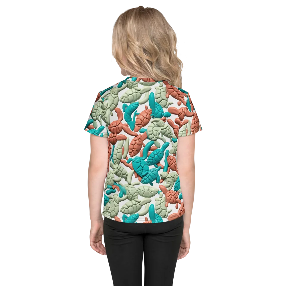 Coral Crustacean on Kids Crew Neck T-Shirt — Back