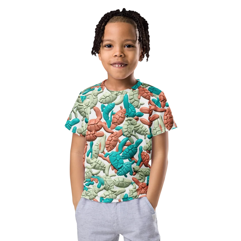 Coral Crustacean on Kids Crew Neck T-Shirt — Front
