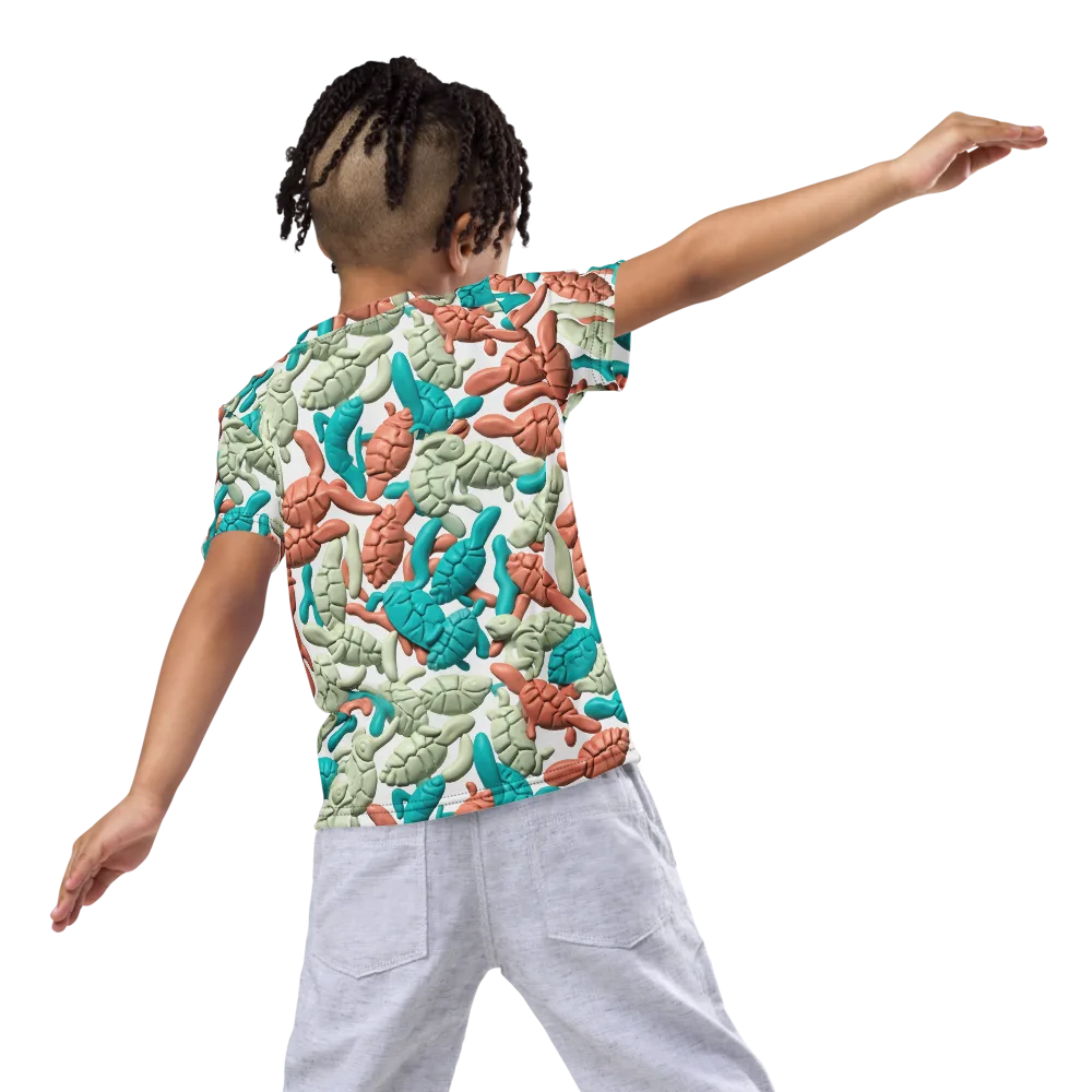 Coral Crustacean on Kids Crew Neck T-Shirt — Back