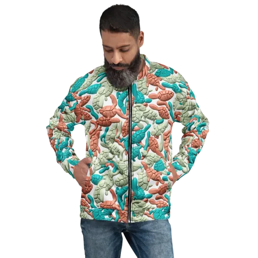 Coral Crustacean on a Bomber Jacket