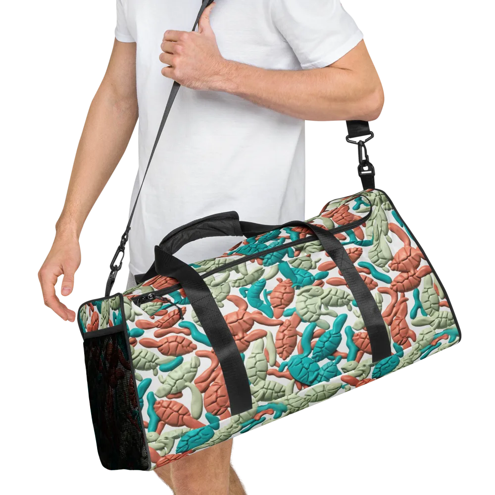 Coral Crustacean on Duffle Bag — Right Front
