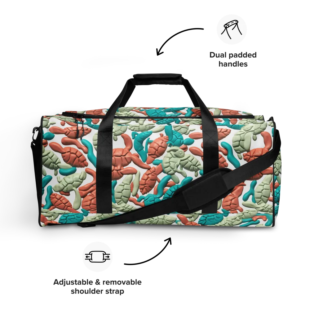 Coral Crustacean on Duffle Bag — Front