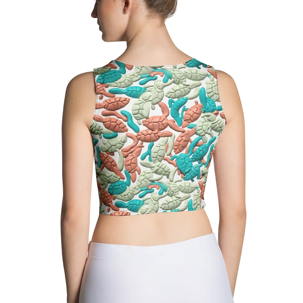 Coral Crustacean on Crop Top — Back