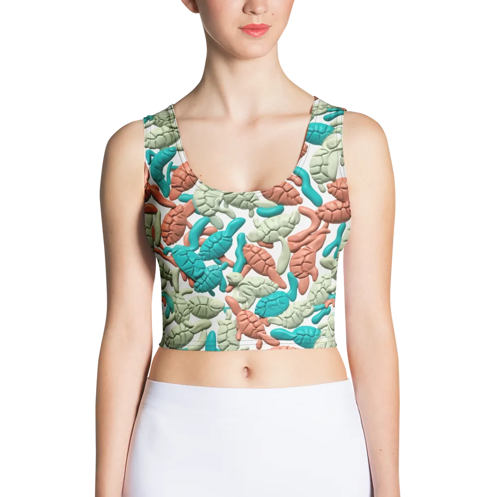 Coral Crustacean on Crop Top — Front