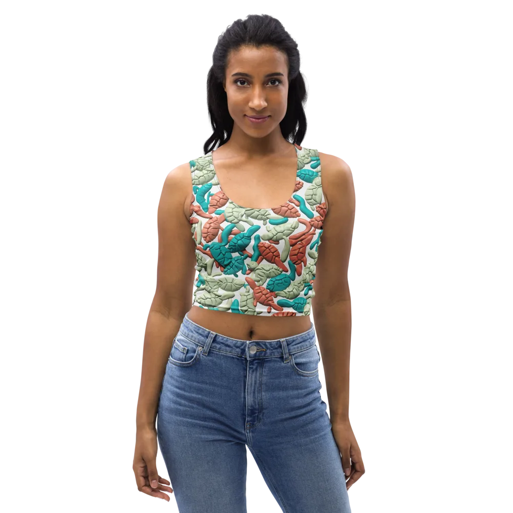 Coral Crustacean on Crop Top — Front