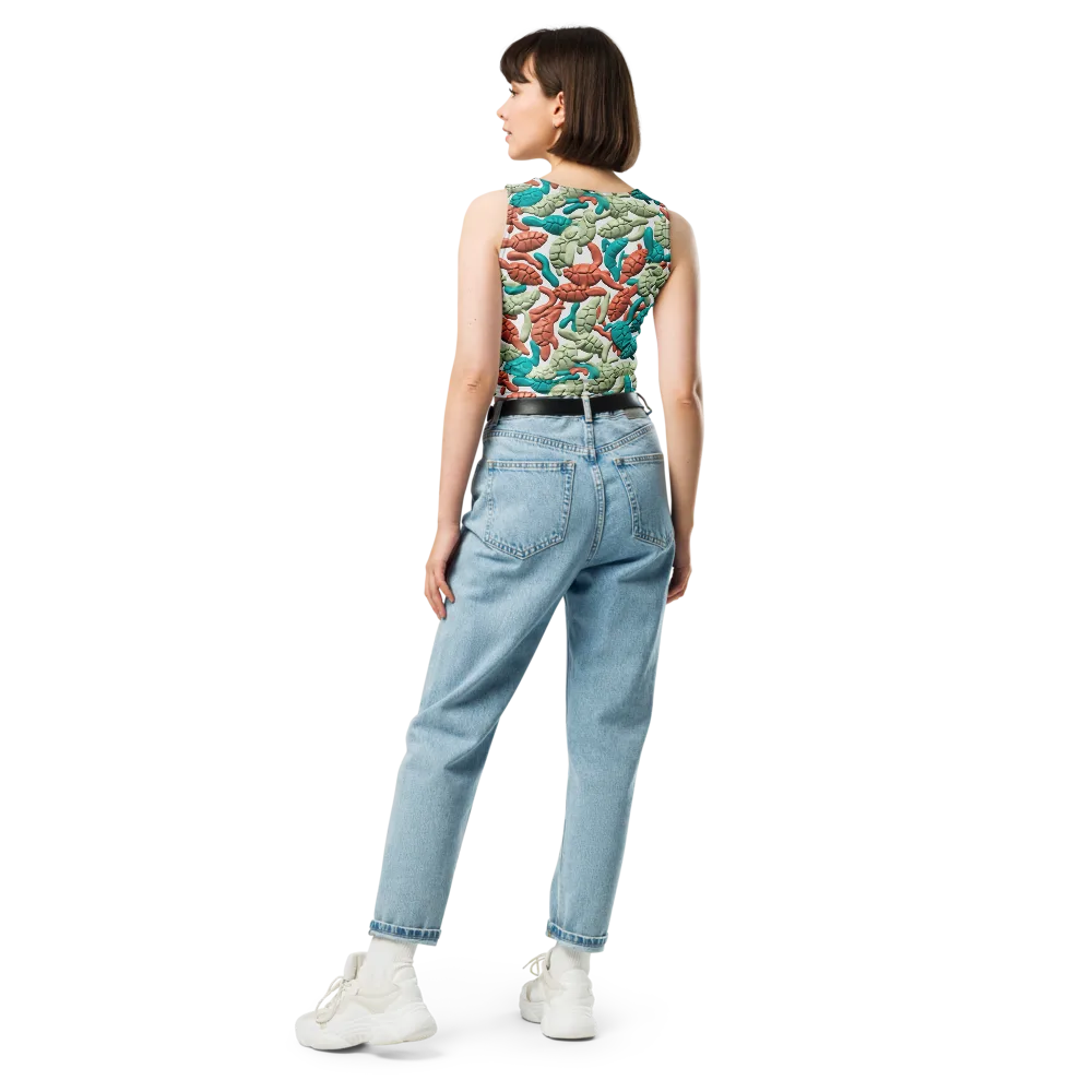 Coral Crustacean on Crop Top — Back