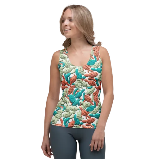 Coral Crustacean on a Women's Tank Top
