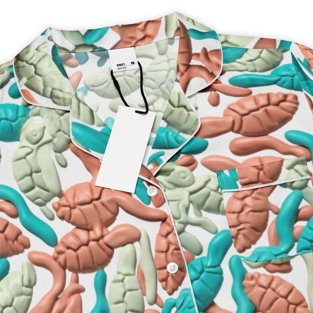 Coral Crustacean on Women's Short Sleeve Pajama Top — Product details