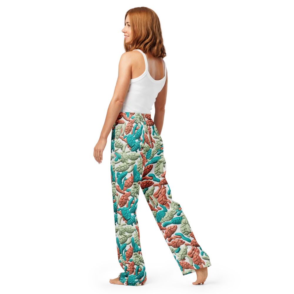 Coral Crustacean on Women's Pajama Pants — Back