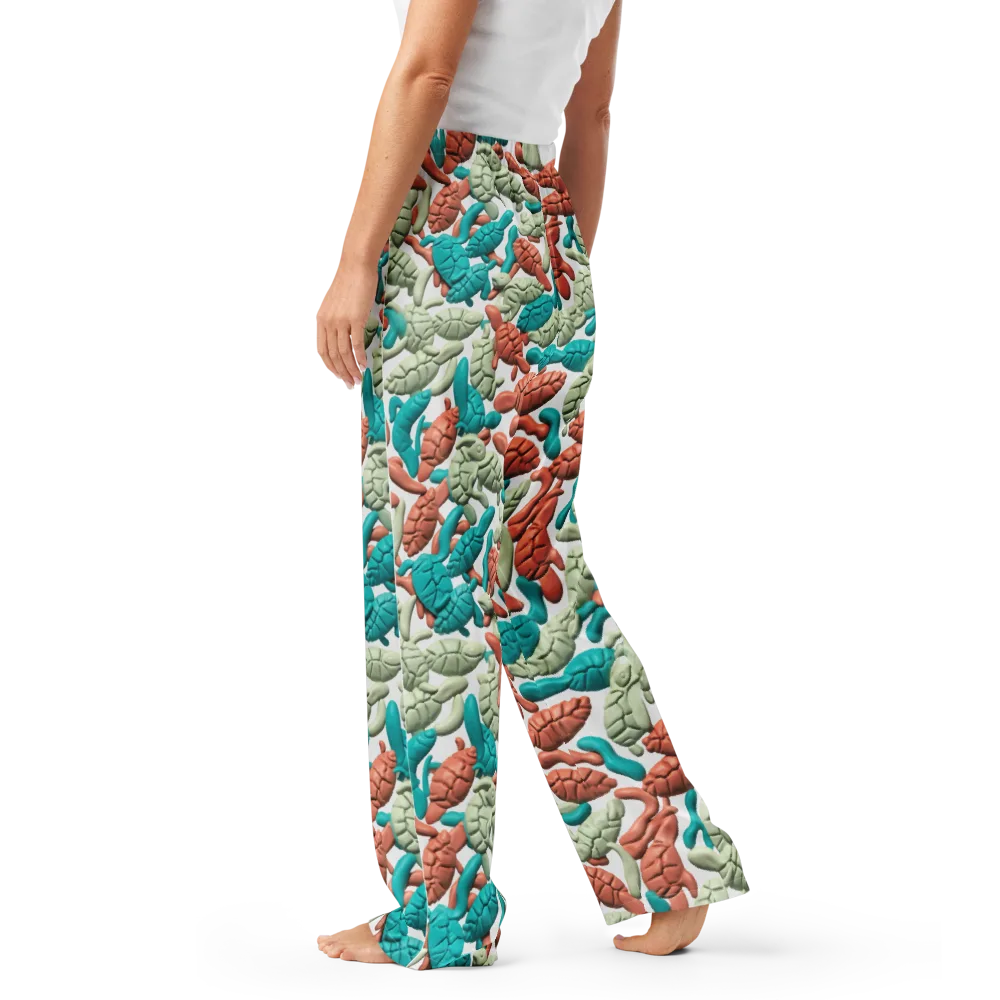 Coral Crustacean on Women's Pajama Pants — Left