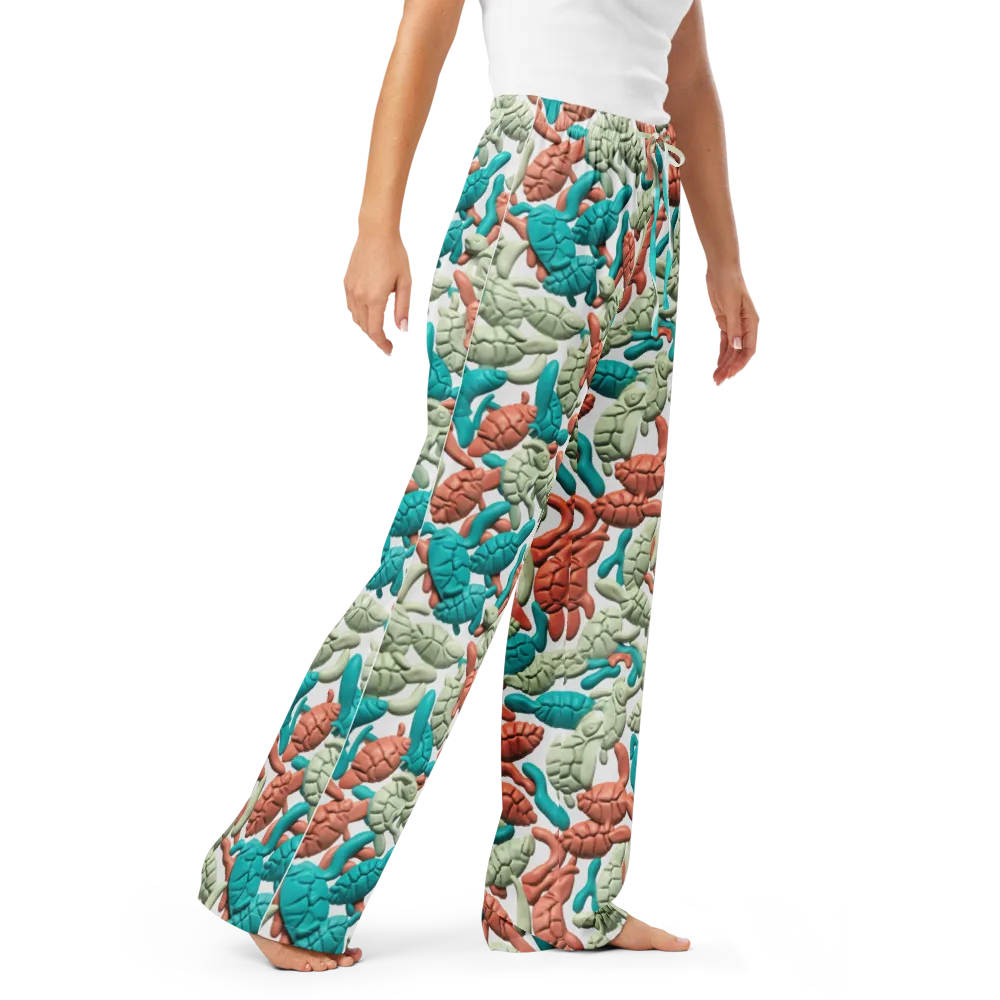 Coral Crustacean on Women's Pajama Pants — Right Front
