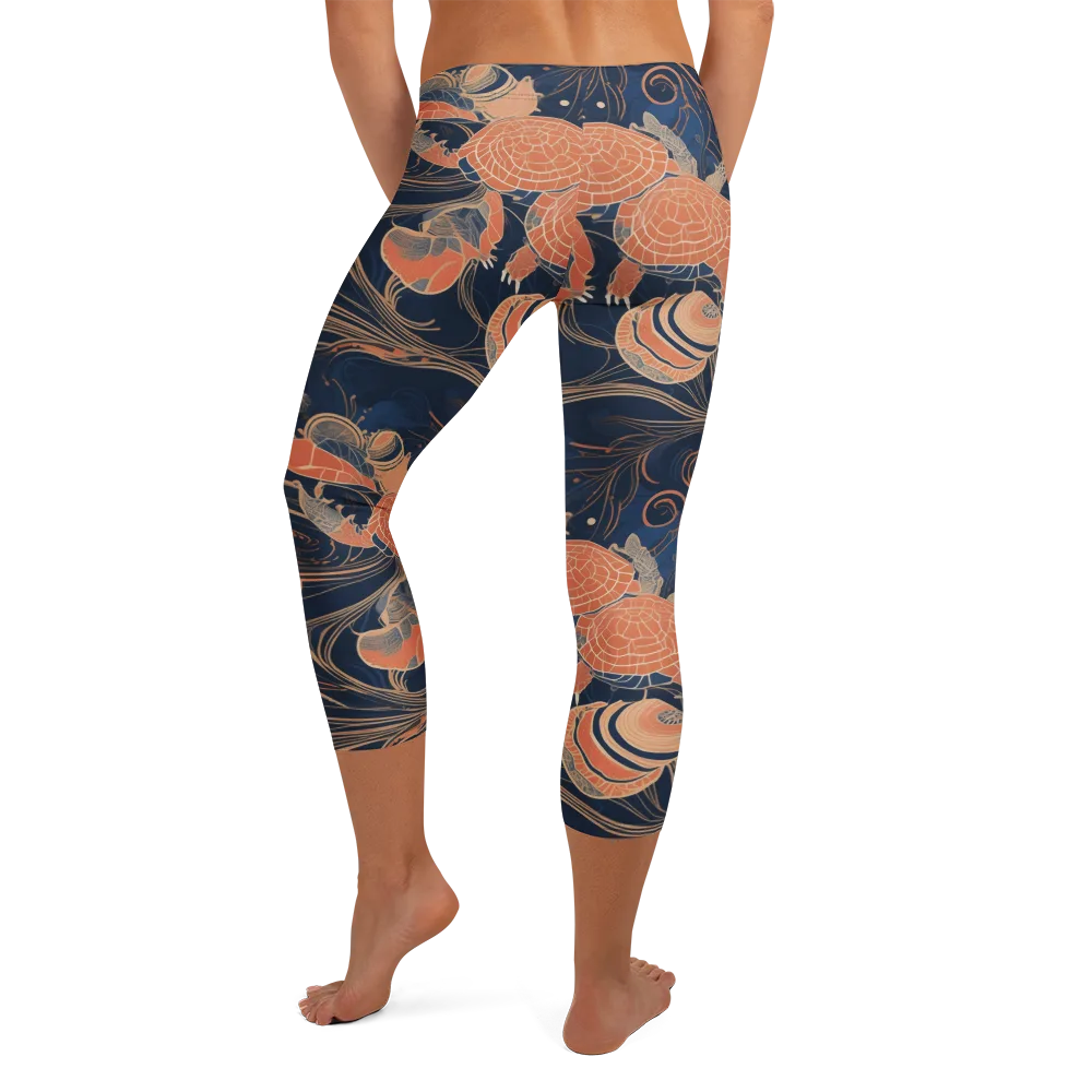 Tidal Filigree on Capri Leggings — Back