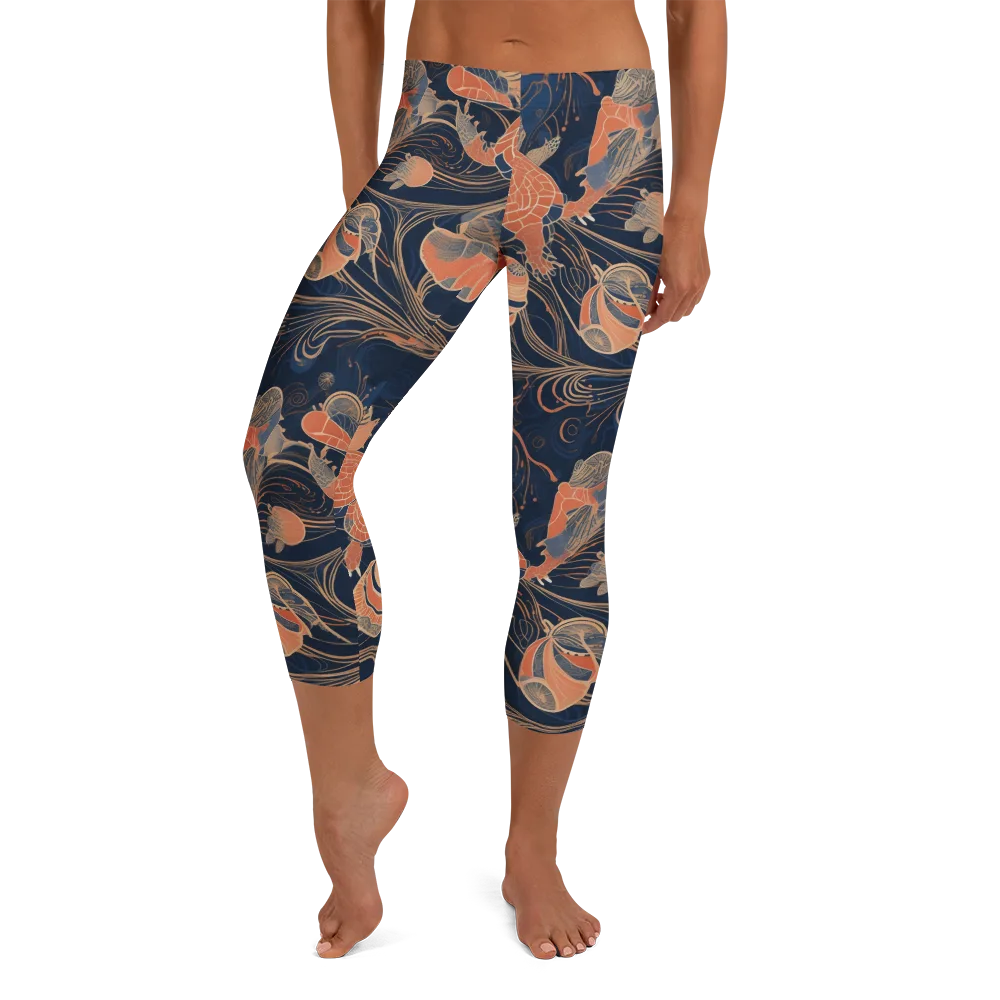 Tidal Filigree on Capri Leggings — Front