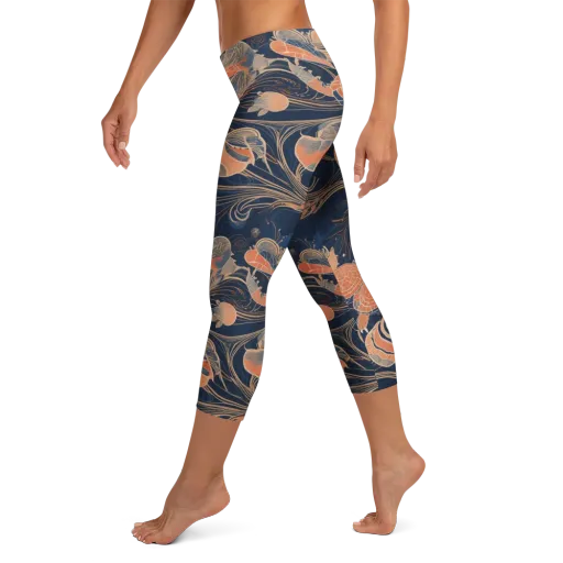 Tidal Filigree on a Capri Leggings