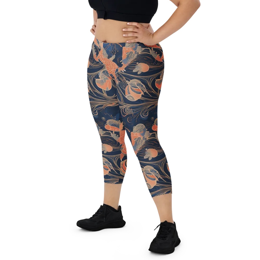 Tidal Filigree on Capri Leggings — Front