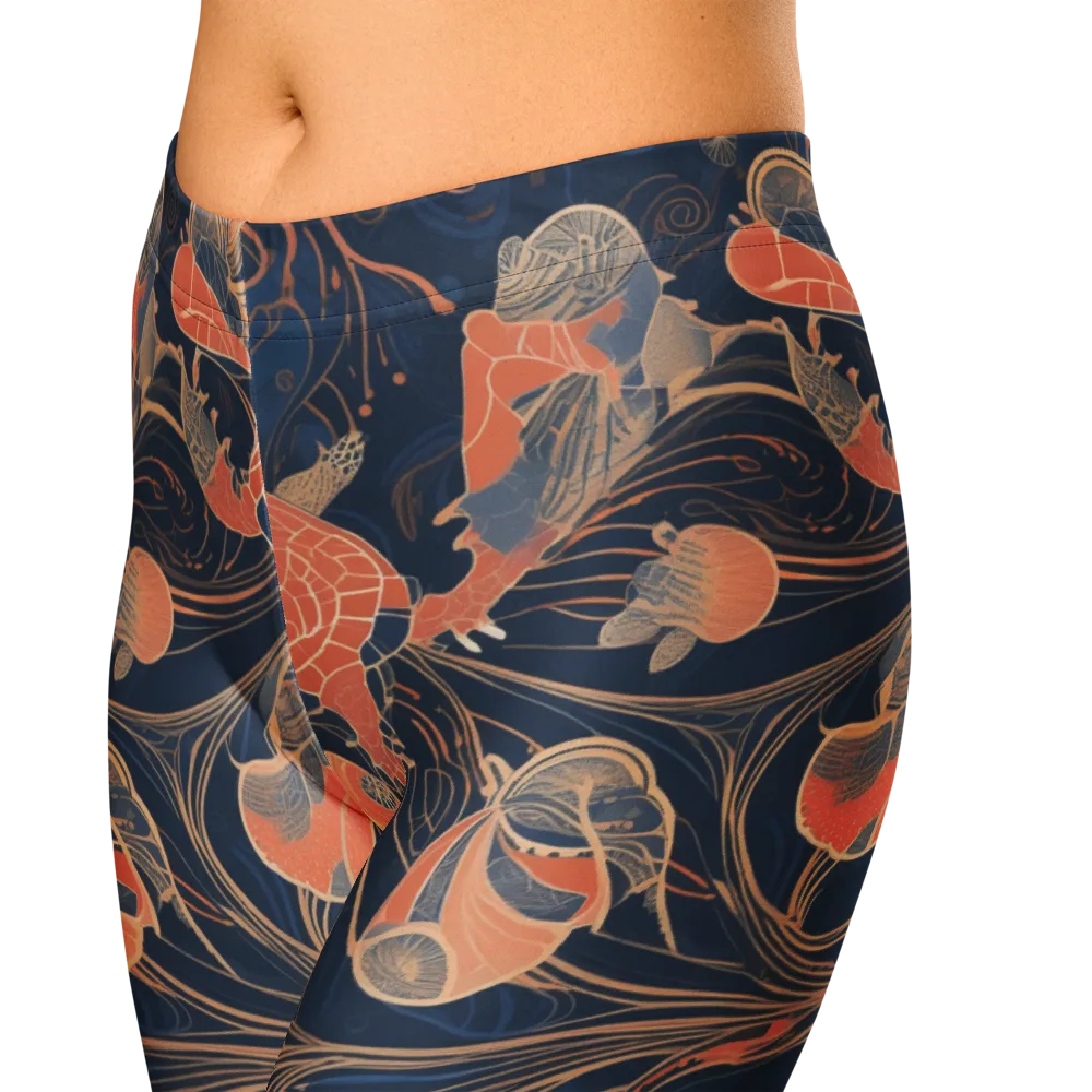 Tidal Filigree on Capri Leggings — Zoomed-in