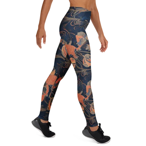 Tidal Filigree on a Yoga Leggings