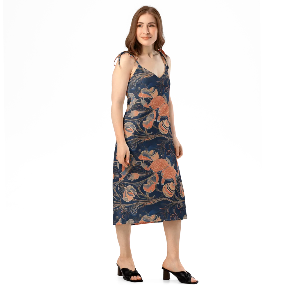 Tidal Filigree on Slip Dress — Right Front