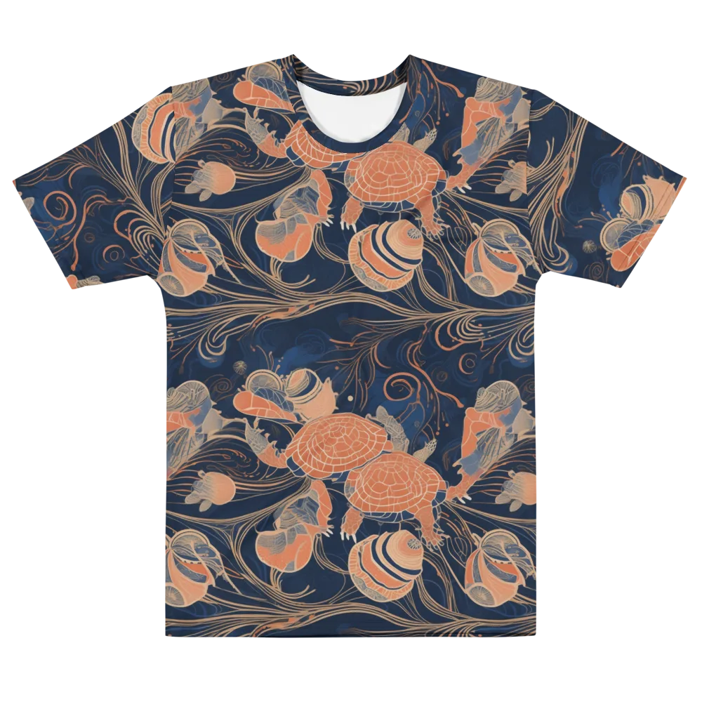 Tidal Filigree on Men's Cotton Crew Neck T-Shirt — Front