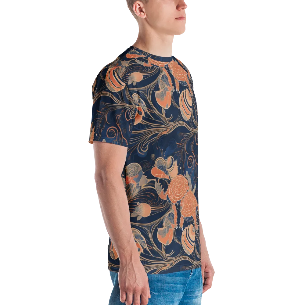 Tidal Filigree on Men's Crew Neck T-Shirt — Right