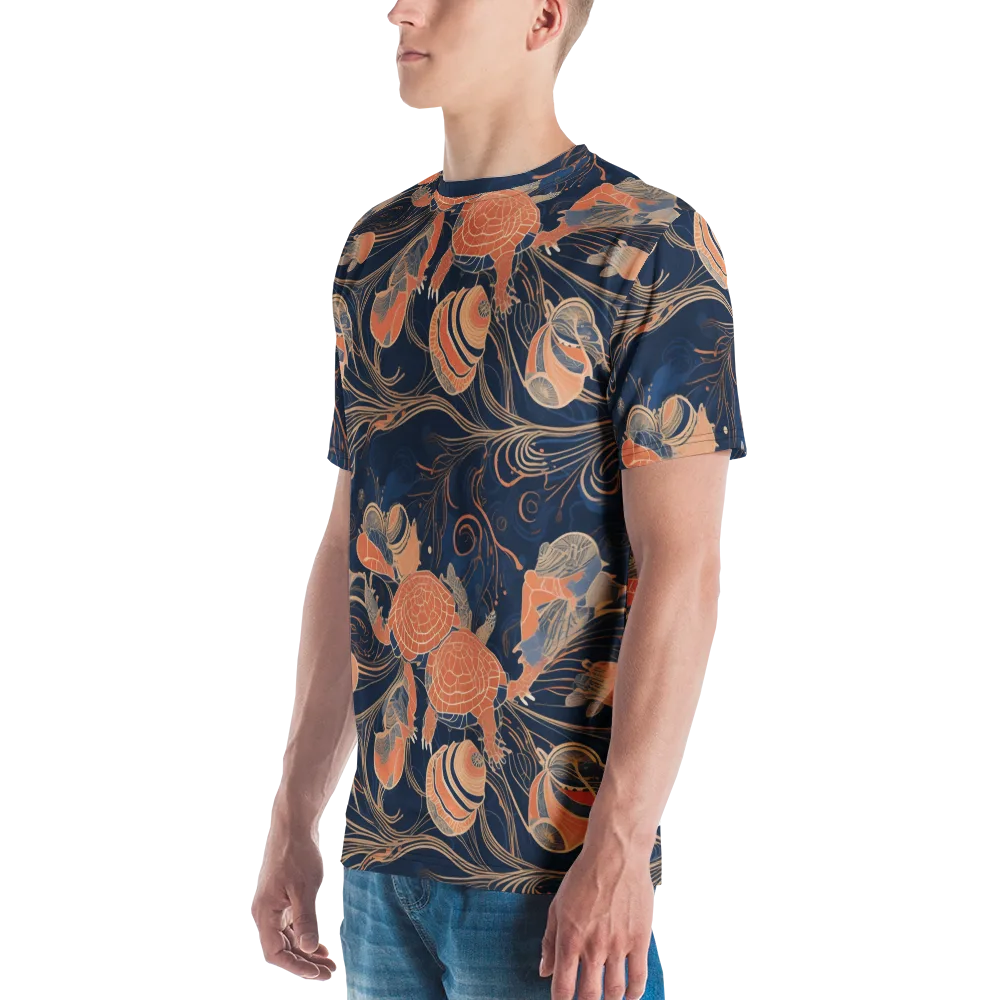 Tidal Filigree on Men's Crew Neck T-Shirt — Left