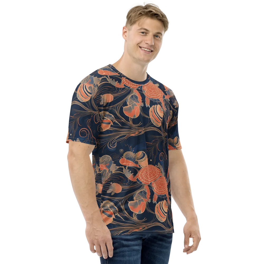 Tidal Filigree on Men's Crew Neck T-Shirt — Right