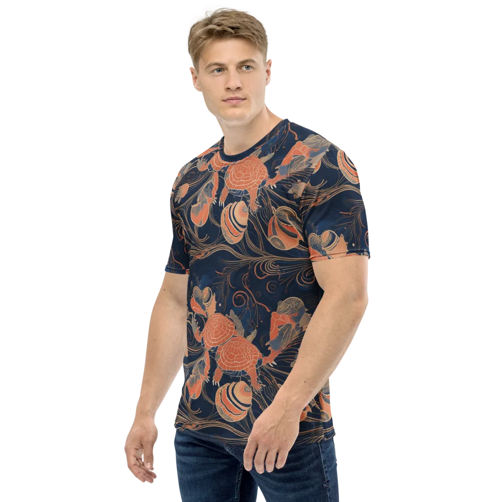 Tidal Filigree on Men's Crew Neck T-Shirt — Left