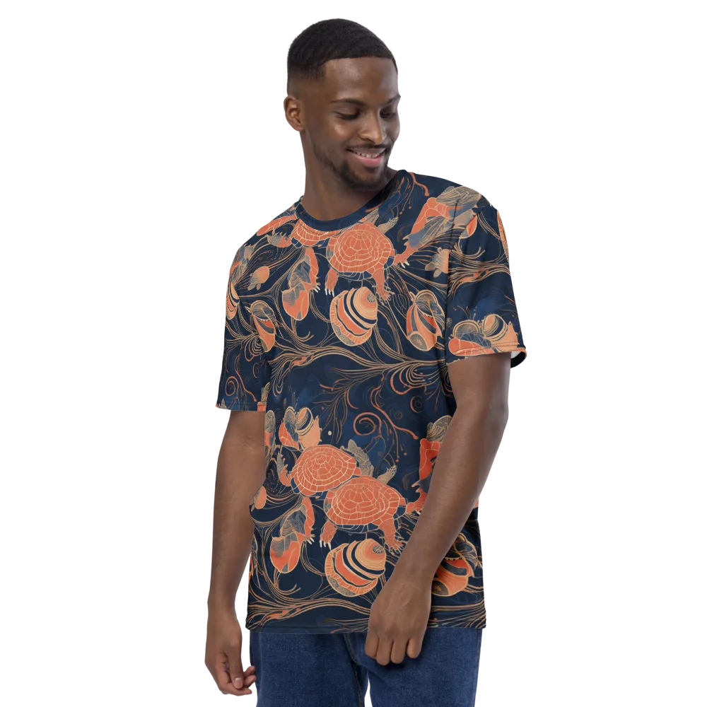 Tidal Filigree on Men's Crew Neck T-Shirt — Left