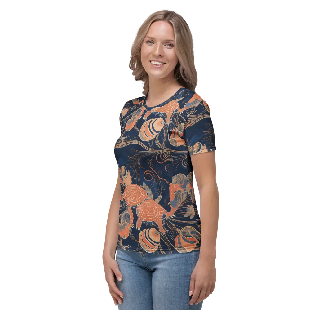 Tidal Filigree on Women's Crew Neck T-Shirt — Left
