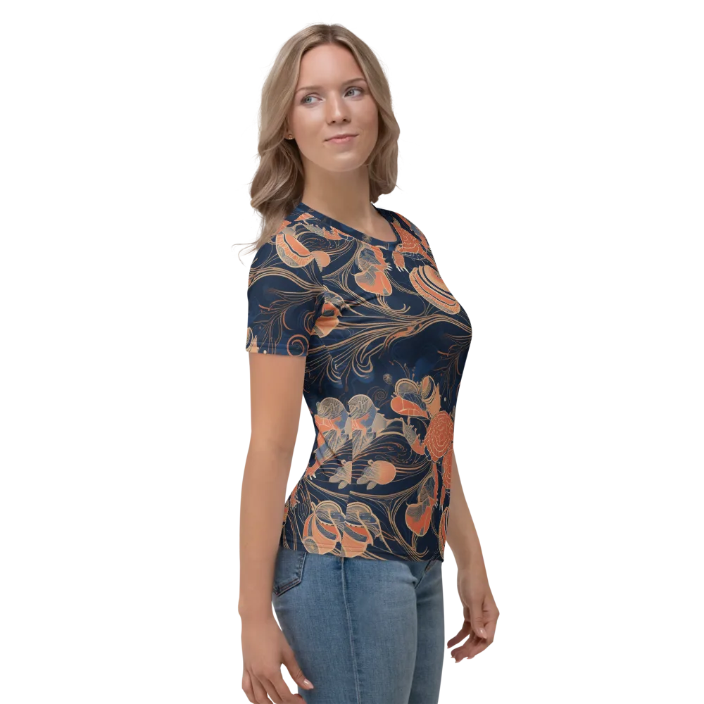 Tidal Filigree on Women's Crew Neck T-Shirt — Right