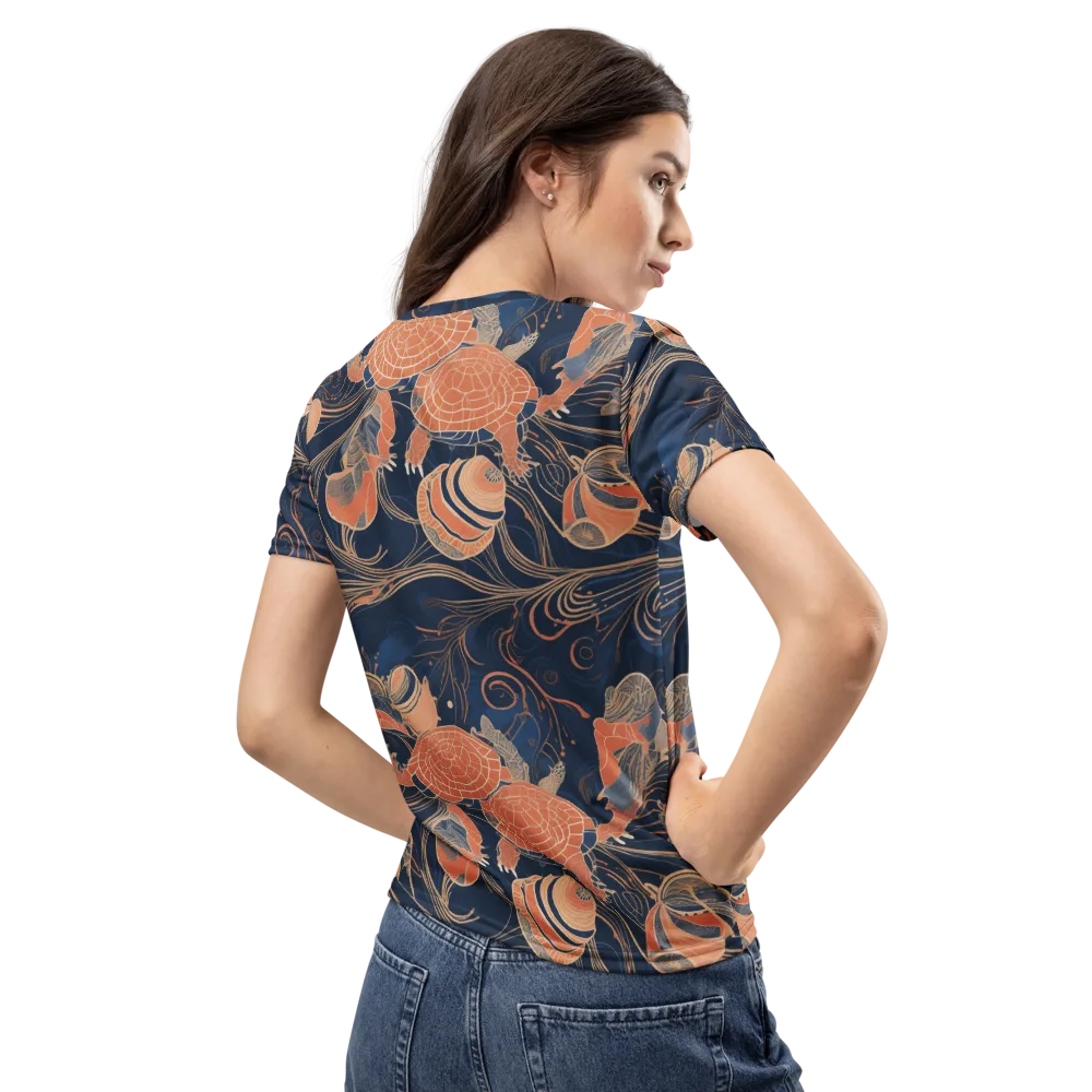 Tidal Filigree on Women's Crew Neck T-Shirt — Back