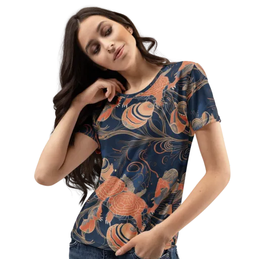 Tidal Filigree on a Women's Crew Neck T-Shirt