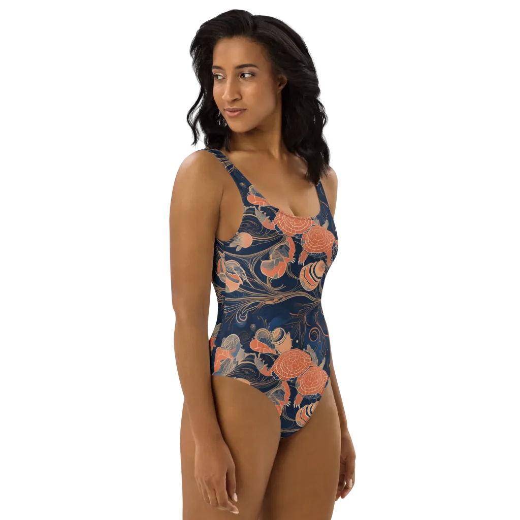 Tidal Filigree on One-Piece Swimsuit — Right