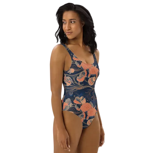 Tidal Filigree on a One-Piece Swimsuit