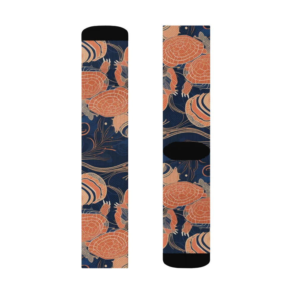 Tidal Filigree on Socks — Left Sock