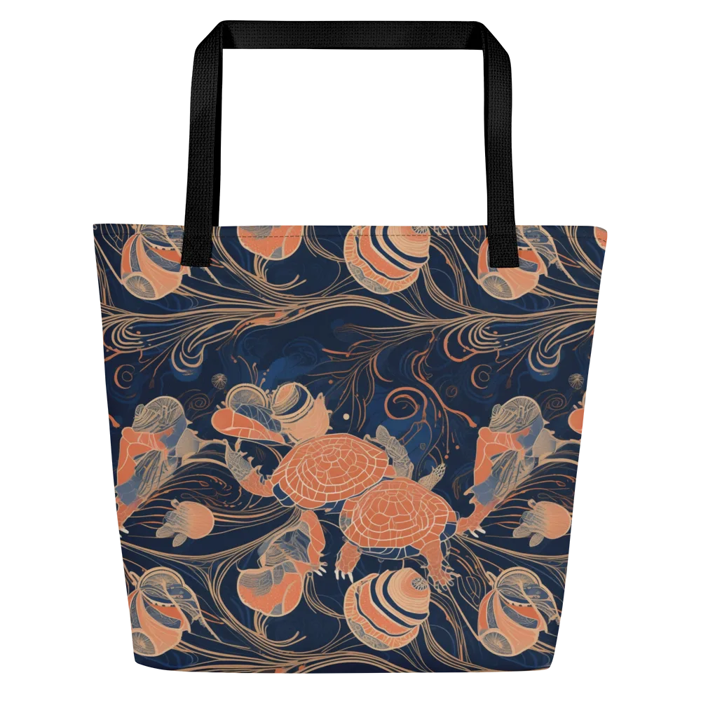 Tidal Filigree on Large Tote Bag W/ Pocket — Front