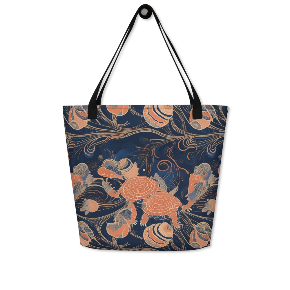 Tidal Filigree on Large Tote Bag W/ Pocket — Front