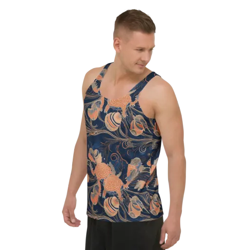 Tidal Filigree on a Men's Tank Top