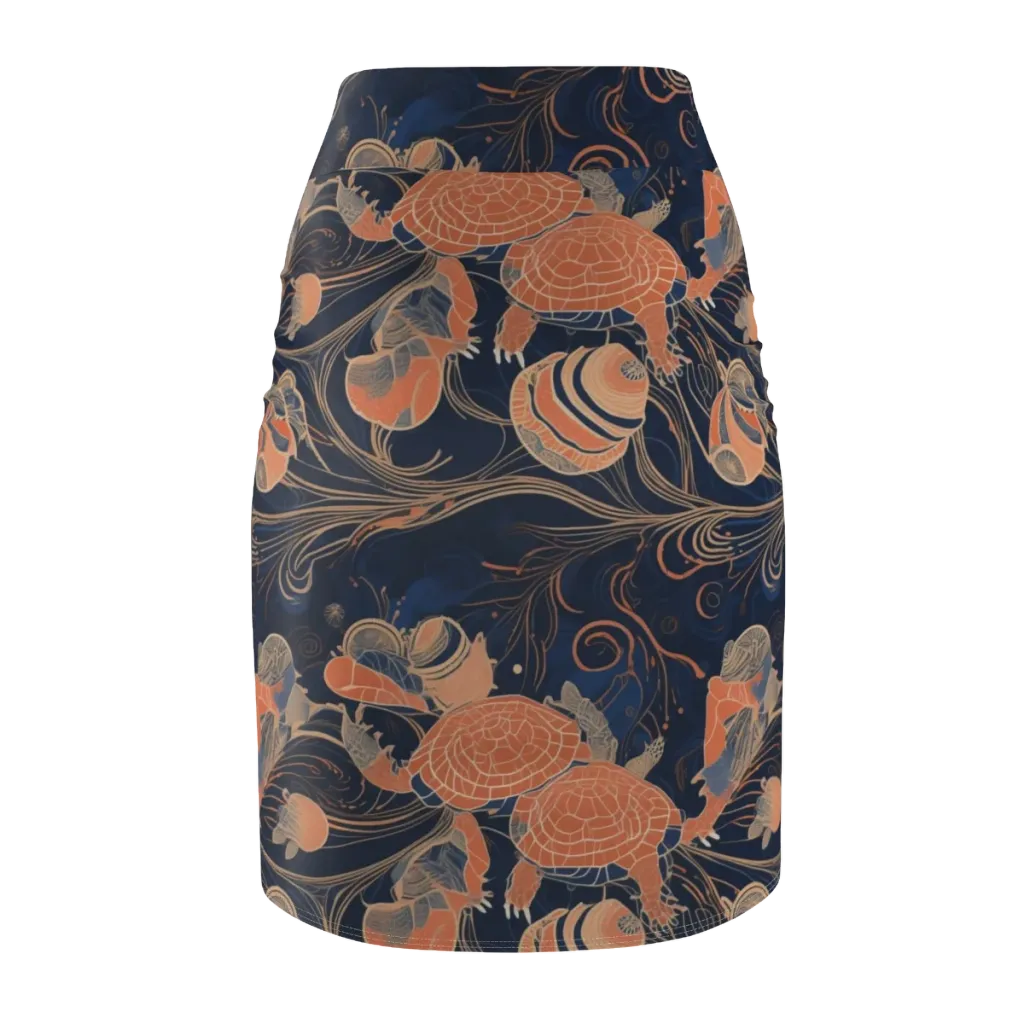 Tidal Filigree on Pencil Skirt — Back