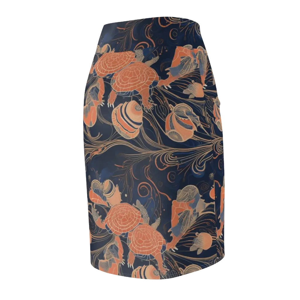 Tidal Filigree on Pencil Skirt — Back Side