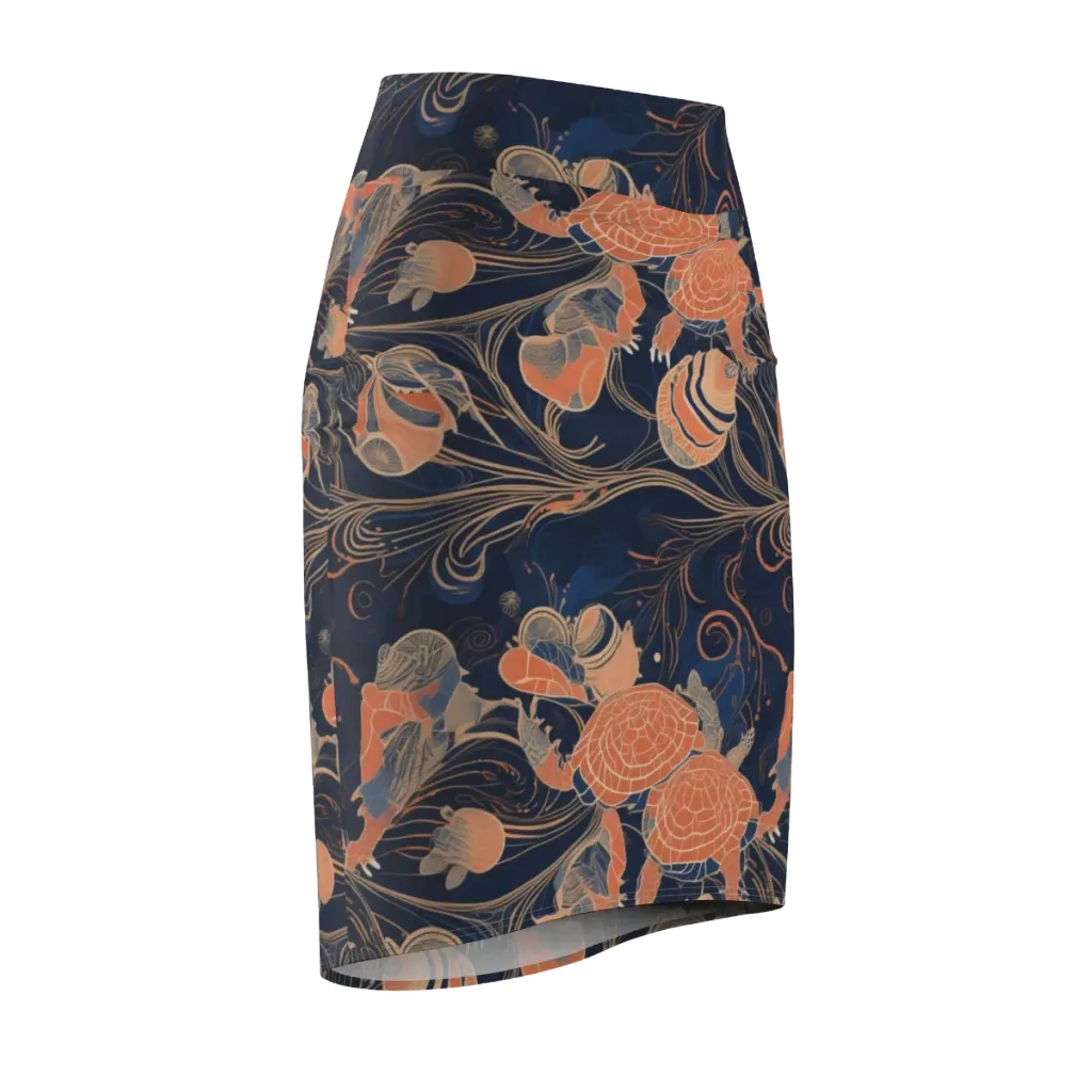 Tidal Filigree on Pencil Skirt — Front Side