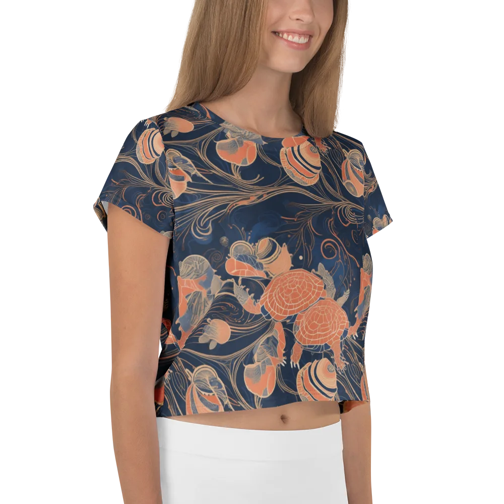 Tidal Filigree on Crop Tee — Right
