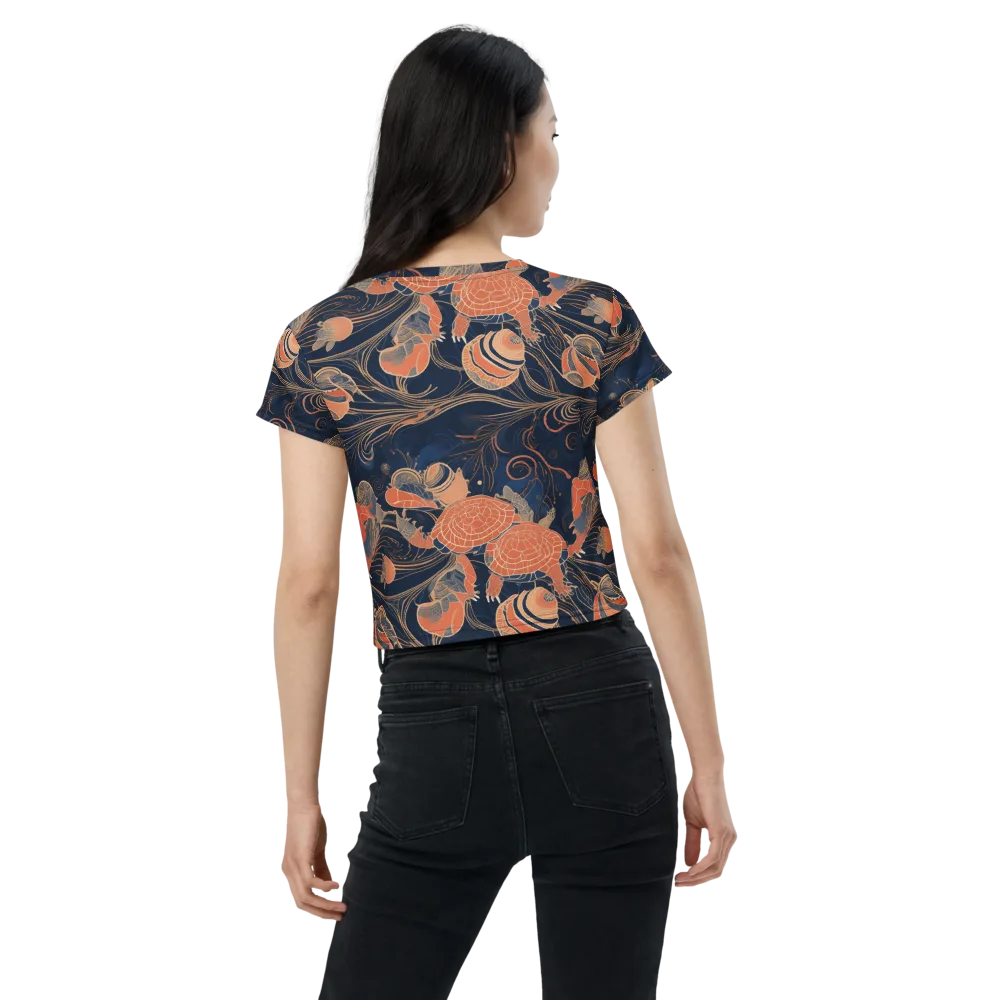 Tidal Filigree on Crop Tee — Back