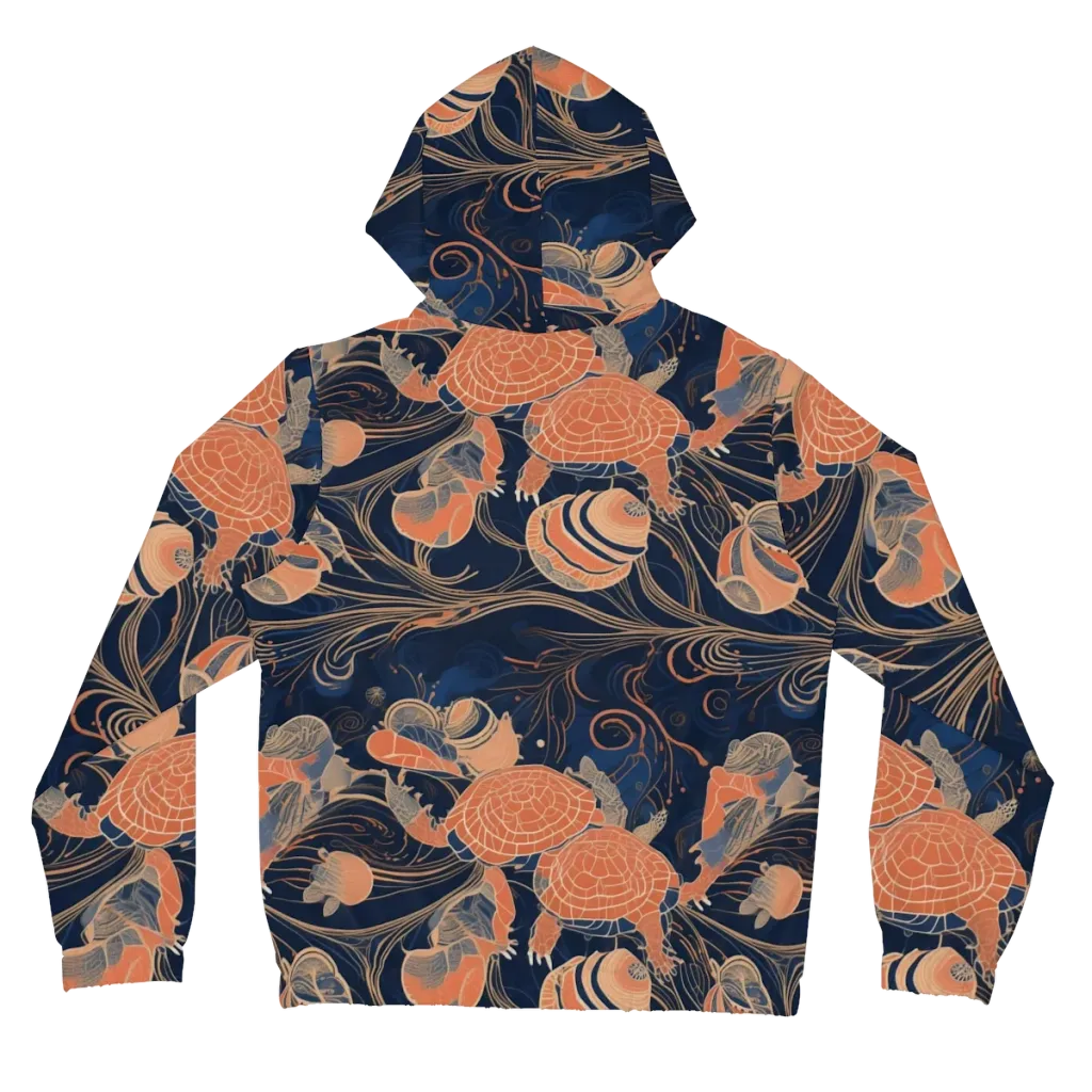 Tidal Filigree on Women's Full-Zip Hoodie — Back