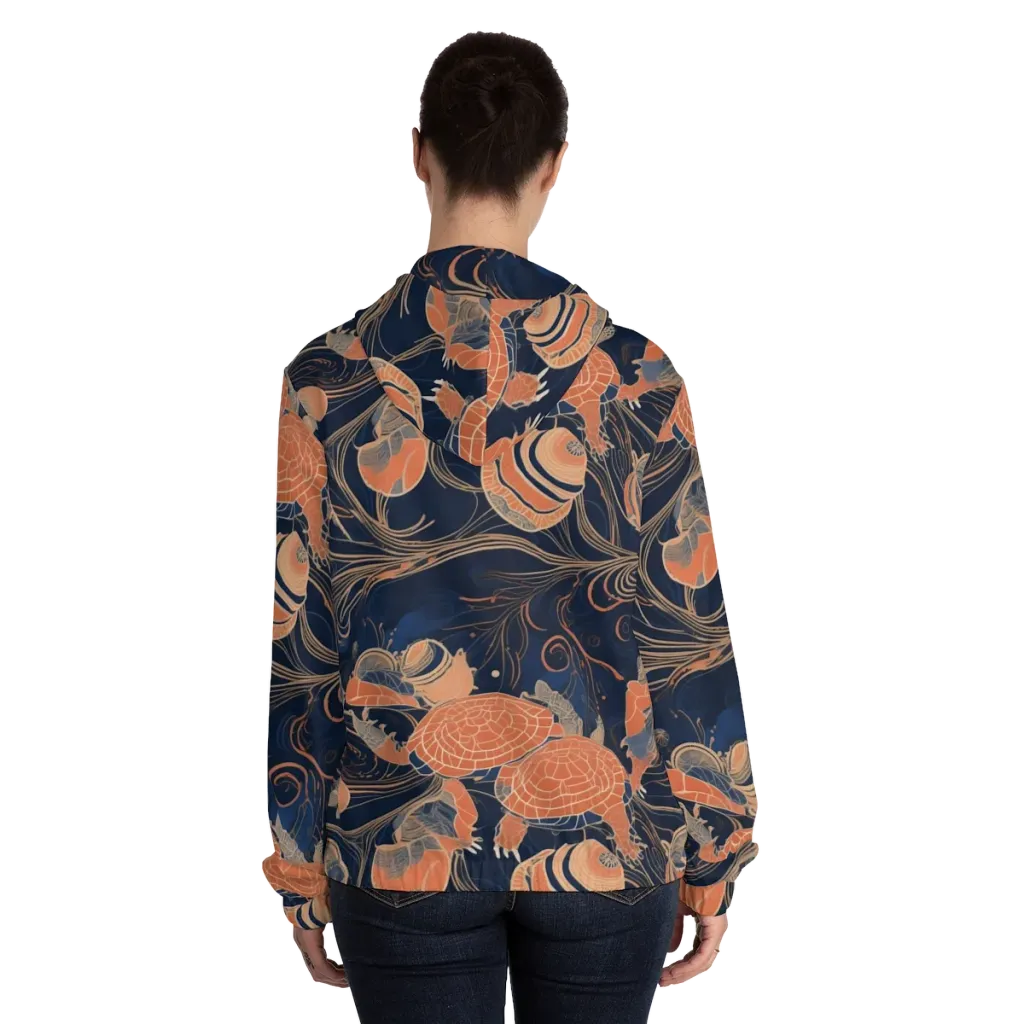 Tidal Filigree on Women's Full-Zip Hoodie — Back On Person