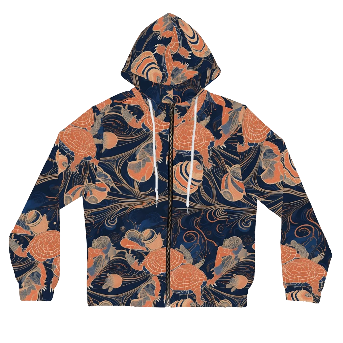 Tidal Filigree on Women's Full-Zip Hoodie — Front