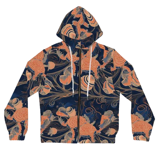 Tidal Filigree on a Women's Full-Zip Hoodie