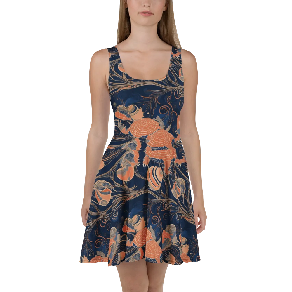 Tidal Filigree on Skater Dress — Front