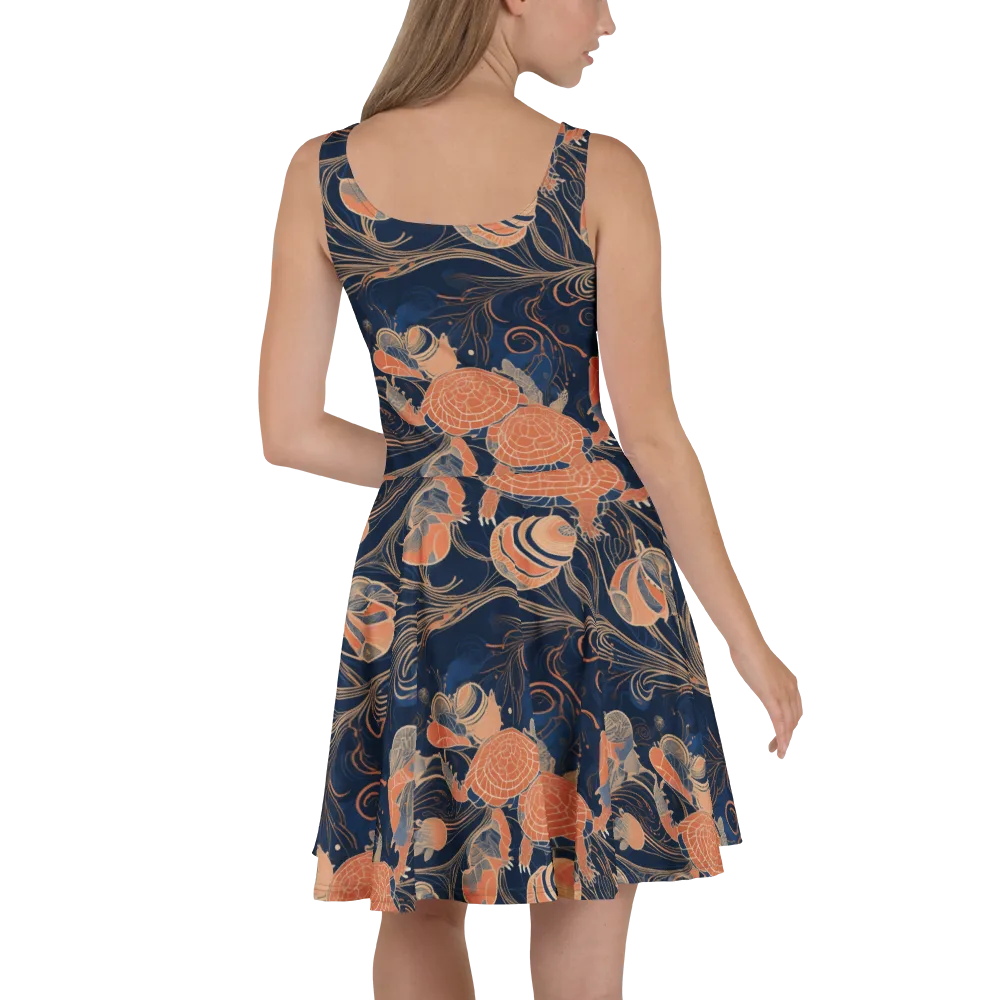 Tidal Filigree on Skater Dress — Back